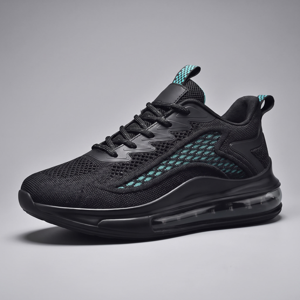 AeroStep tenis negro acento azul