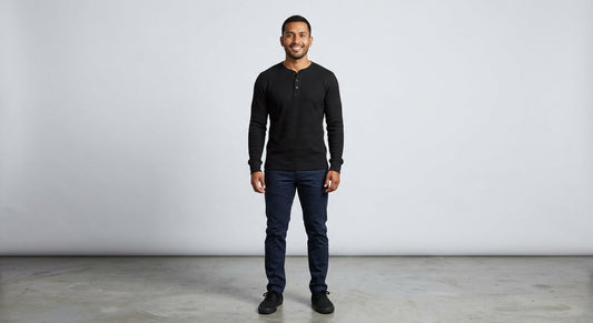 Thermal Henley negro modelo
