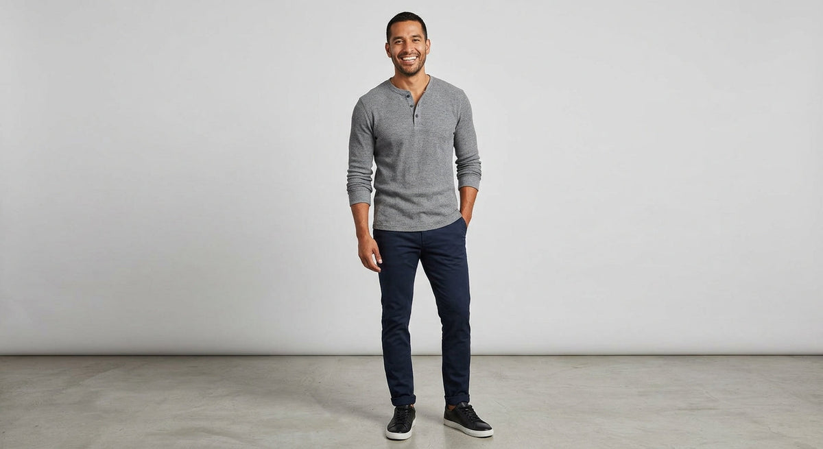 Thermal Henley gris heather modelo