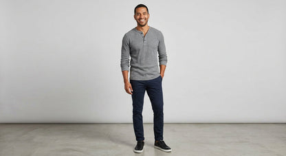 Thermal Henley gris heather modelo